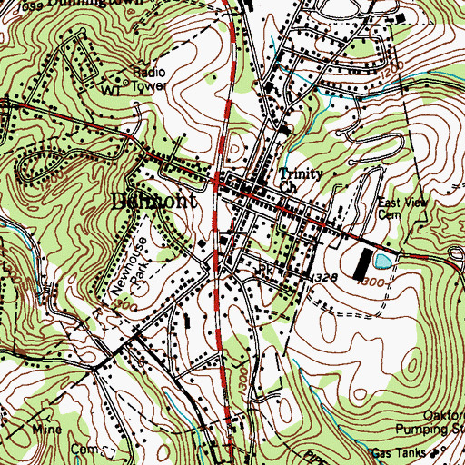 Topographic Map of Delmont Post Office, PA