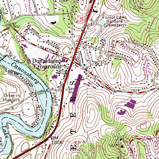 Topographic Map of Mc Murray Post Office, PA