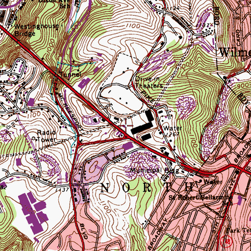 Topographic Map of North Versailles Post Office, PA