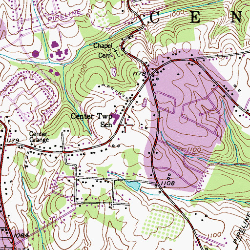 Topographic Map of Beaver Valley Number 27 School, PA