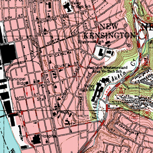 Topographic Map of Bide-A-Wee Day Care Center, PA