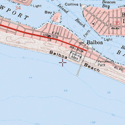 Topographic Map of Harbor Island, CA