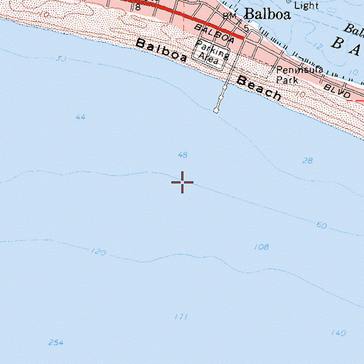 Topographic Map of Harbor Island Reach, CA