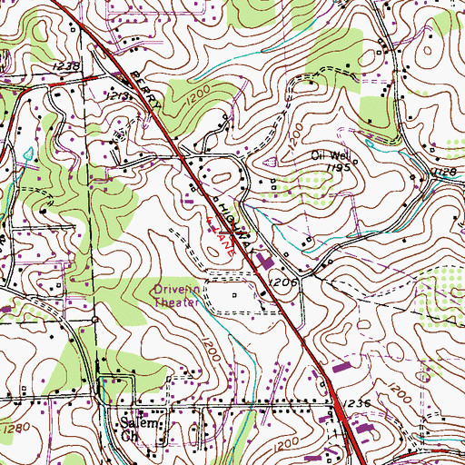 Topographic Map of Eden Christian Academy of Wexford, PA