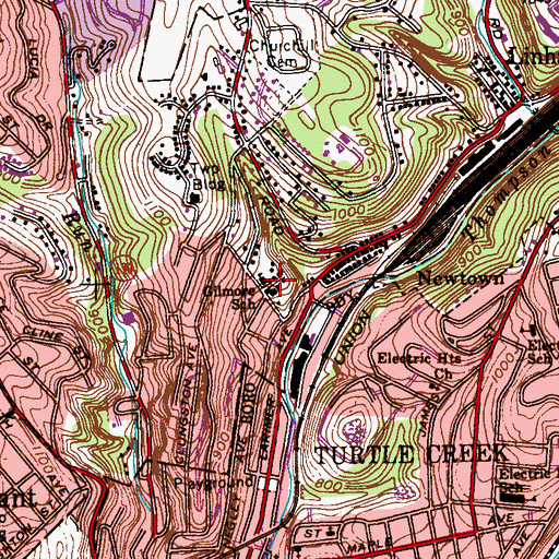 Topographic Map of Faith Christian School, PA