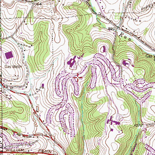 Topographic Map of Greater Works Christian School, PA