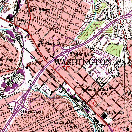 Topographic Map of Gwens Montessori School, PA