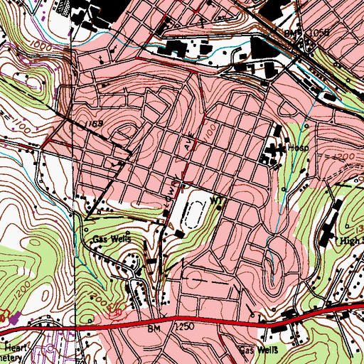 Topographic Map of Heritage Baptist Academy, PA