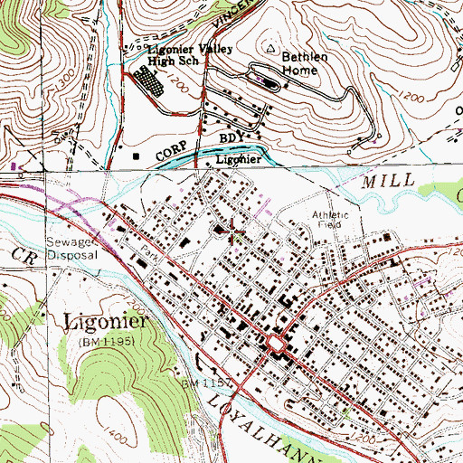 Topographic Map of Holy Trinity School, PA