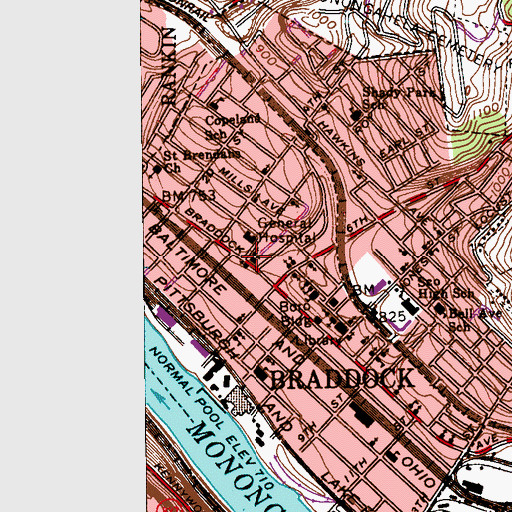 Topographic Map of Immanuel Lutheran Church Preschool, PA