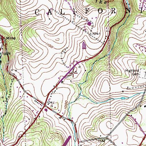 Topographic Map of Intermediate Unit 1 School, PA