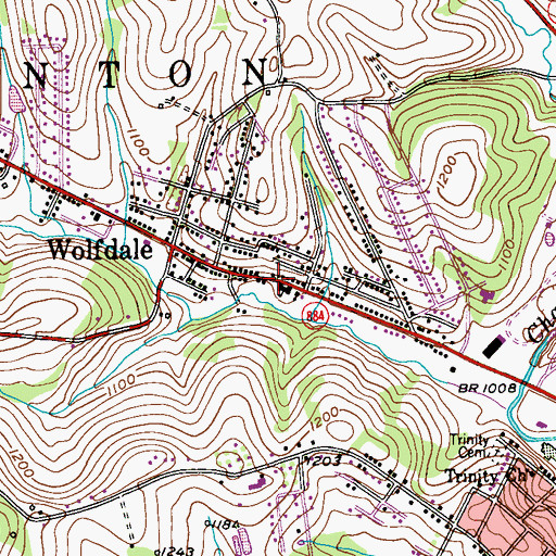 Topographic Map of Just Us Kids Day Care Center, PA