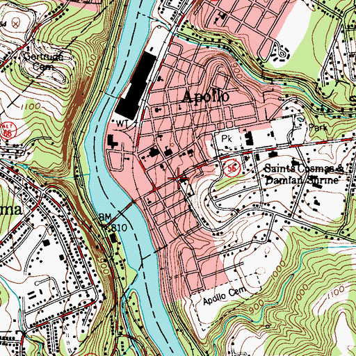 Topographic Map of Kiddies Korner Nursery School, PA