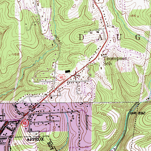 Topographic Map of McGuire Memorial School, PA