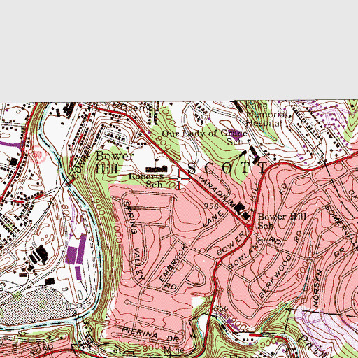 Topographic Map of Montessori Childrens Schoolhouse, PA