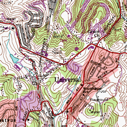 Topographic Map of Mother Goose Nursery and Kindergarten, PA