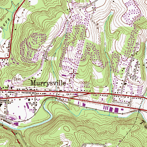 Topographic Map of Mother of Sorrows School, PA