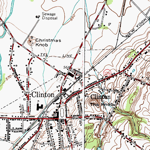 Topographic Map of Clinton Arena, NY