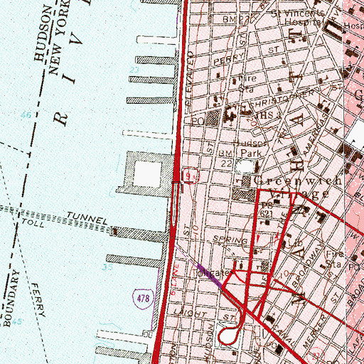 Topographic Map of Minetta Brook (historical), NY