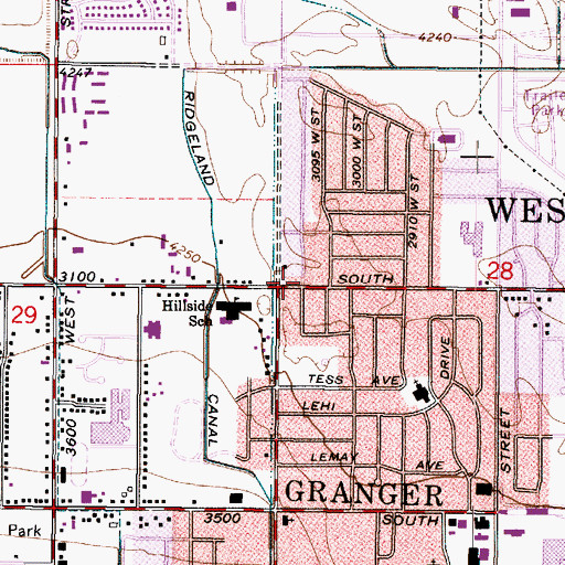 Topographic Map of Mount Calvary Family Worship Center, UT