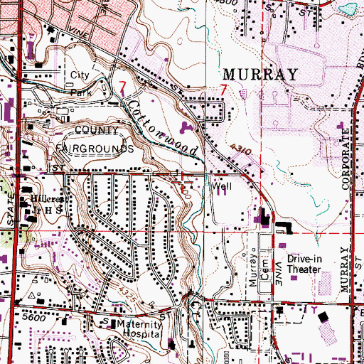 Topographic Map of Murray Park Church of Christ, UT