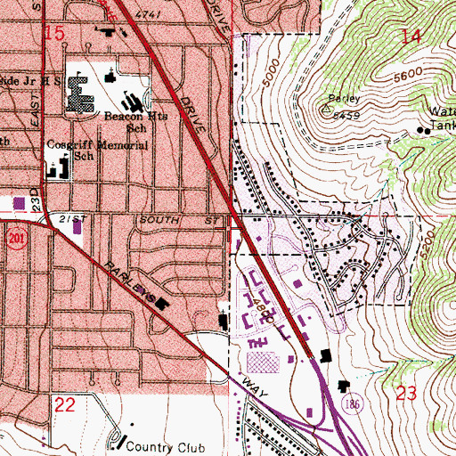 Topographic Map of Seventh Day Adventist Church of Wasatch Hills, UT