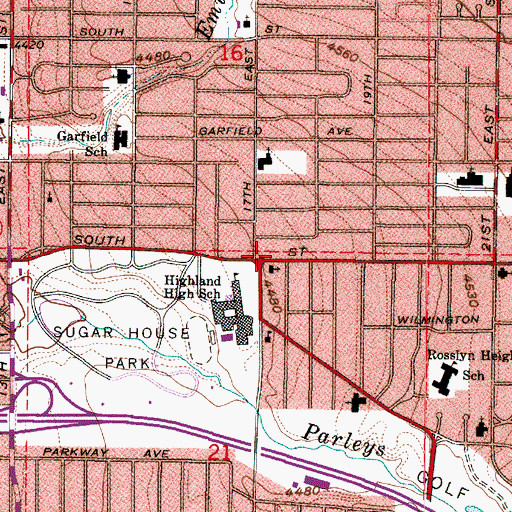 Topographic Map of Utah Campus Community Church, UT