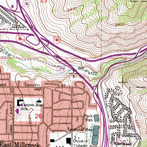 Topographic Map of Interchange 1, UT