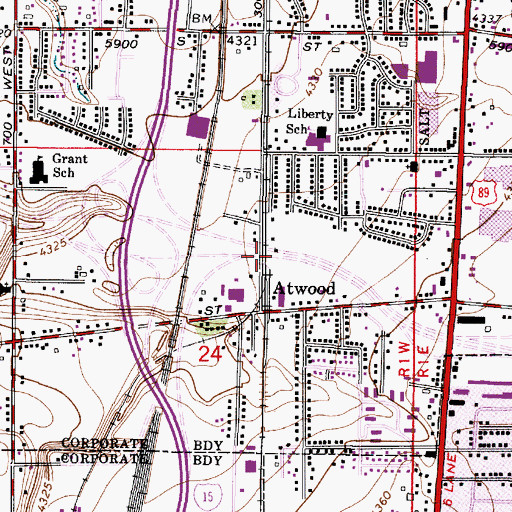 Topographic Map of Interchange 12, UT