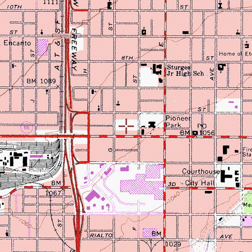 Topographic Map of Harding School, CA