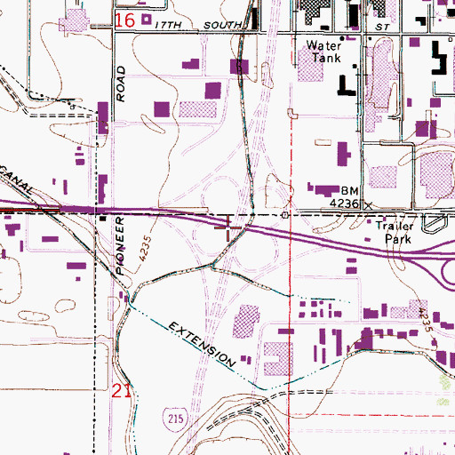 Topographic Map of Interchange 20, UT