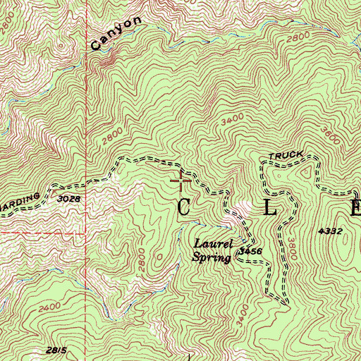 Topographic Map of Harding Truck Trail, CA