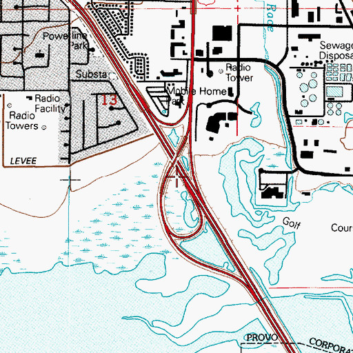 Topographic Map of Interchange 266, UT