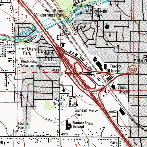 Topographic Map of Interchange 268, UT