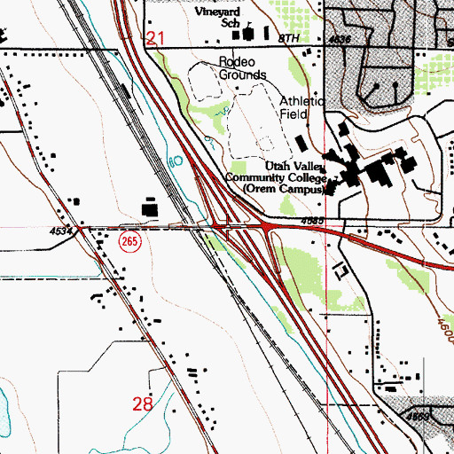 Topographic Map of Interchange 272, UT