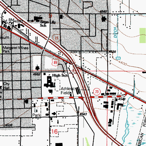 Topographic Map of Interchange 282, UT
