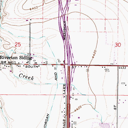 Topographic Map of Interchange 294, UT