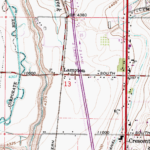 Topographic Map of Interchange 297, UT