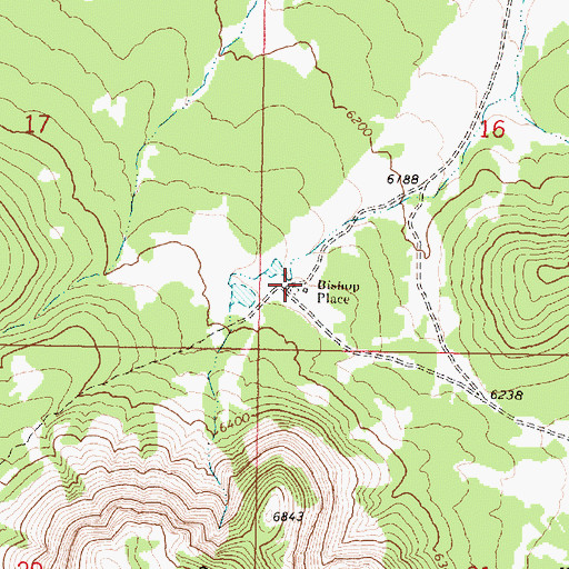 Topographic Map of Bishop Place, AZ