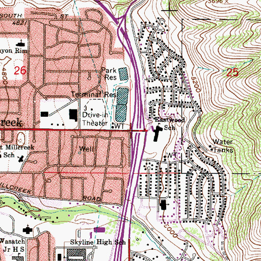 Topographic Map of Interchange 3, UT