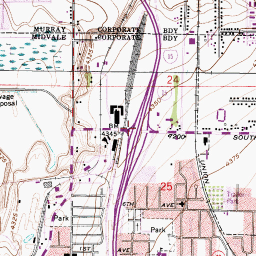 Topographic Map of Interchange 301, UT