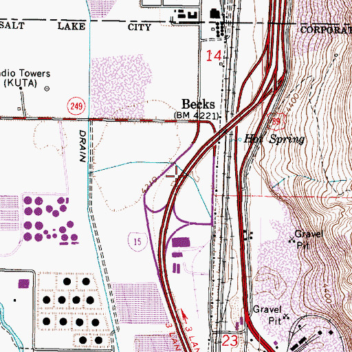 Topographic Map of Interchange 314, UT