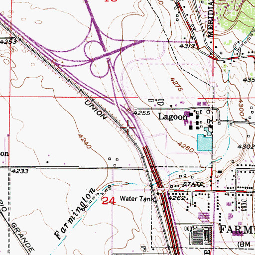 Topographic Map of Interchange 326, UT