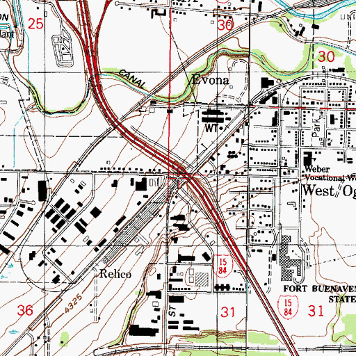 Topographic Map of Interchange 345, UT