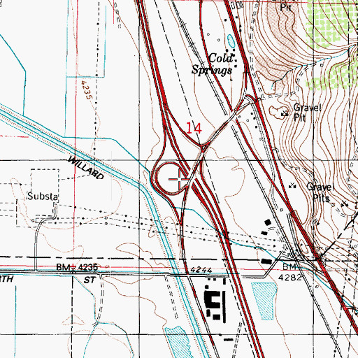 Topographic Map of Interchange 354, UT