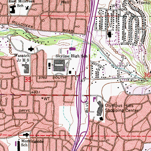 Topographic Map of Interchange 4, UT