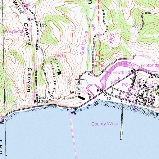Topographic Map of Harford Canyon, CA