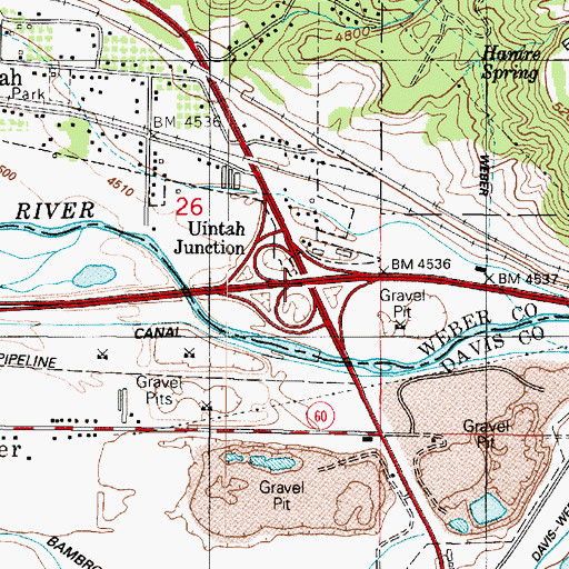 Topographic Map of Interchange 87, UT