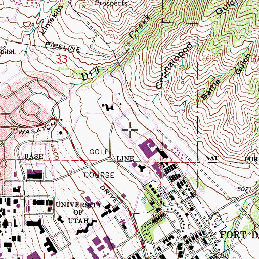 Topographic Map of George S-Delores D Eccles Critical Care Pavilion, UT