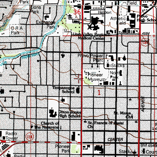 Topographic Map of Healthsouth Provo Surgical Center, UT